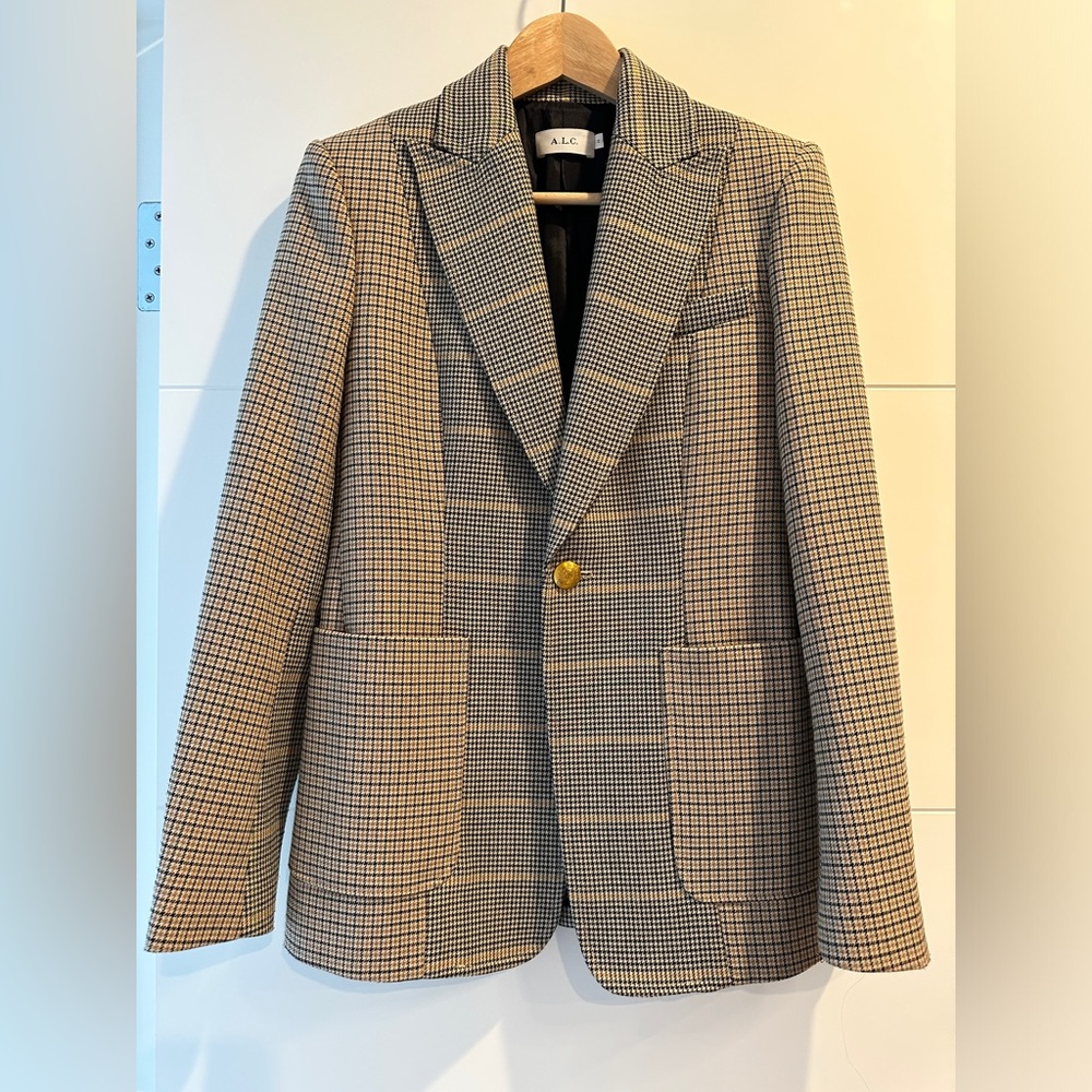 A.L.C. Martel Check Single Button Blazer - 0